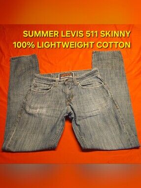 Levis Skinny 511 "The Original Jeans" sz32×34 Lightweight Summer Denim G.U.C.